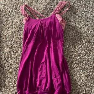 Purple Lululemon tank top with built in bra.